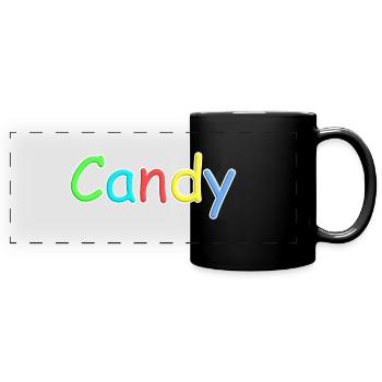 Bonbon Candy schrift in Bunt - Panorama-Tasse farbig - Schwarz - Vorne