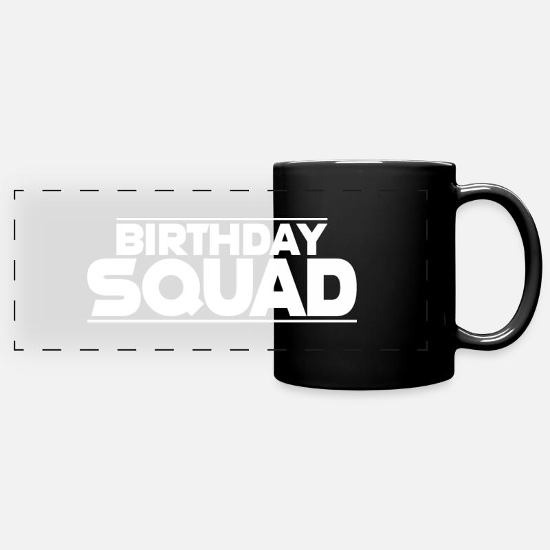 Birthday Squad - Full Colour Panoramic Mug - black