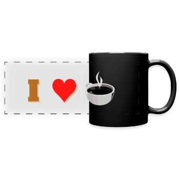 i love coffee - Full Colour Panoramic Mug - black - Front