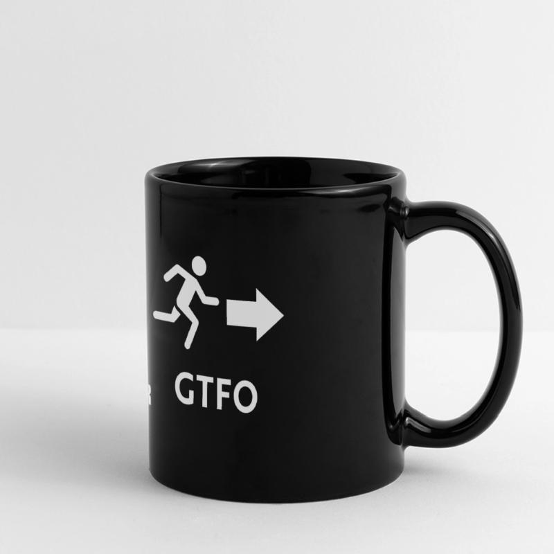 Git gud oder weggehen Panorama-Tasse farbig