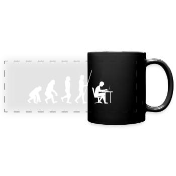 Computer Geek Development Evolution - Full Colour Panoramic Mug - black - Front