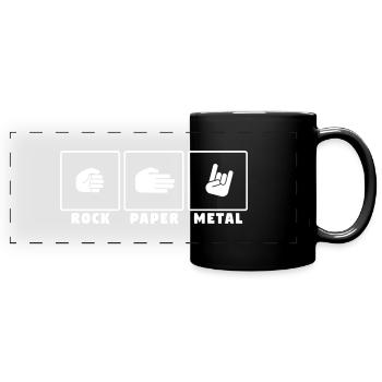 Rock papier metal metal metal metal musique heavy metal - Mug panoramique uni - noir - Devant
