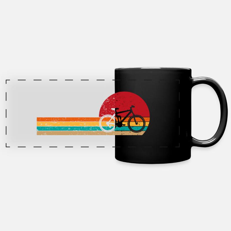 Bicycle Gift Cyclist Sport Downhill - Full Colour Panoramic Mug - black