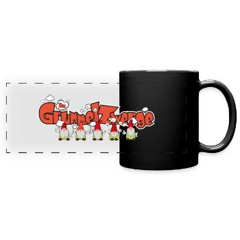 Die Grummelzwerge - Panorama-Tasse farbig - Schwarz - Vorne