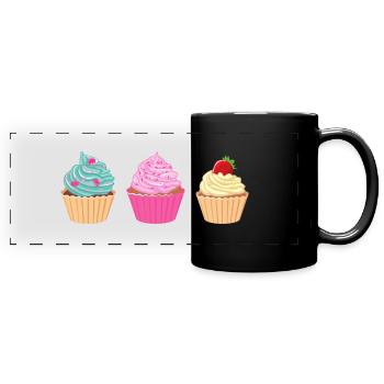 Cupcake Collection - Full Colour Panoramic Mug - black - Front