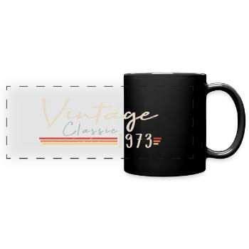 Vintage Original since 1973 Birthday Retro 1973 - Full Colour Panoramic Mug - black - Front