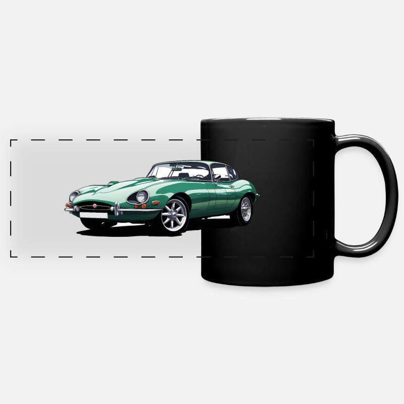 E type jag sketch - Full Colour Panoramic Mug - black