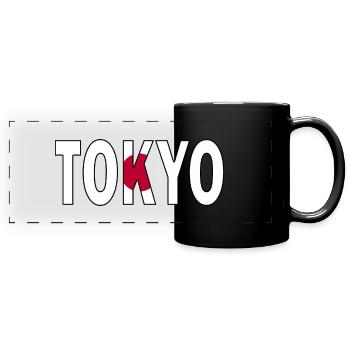 Tokyo aux couleurs nationales - Mug panoramique uni - noir - Devant