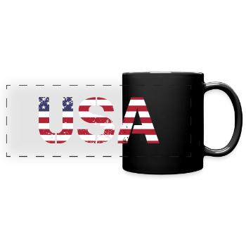 ÉQUIPE États-Unis en drapeau américain Couleurs Drapeau - Mug panoramique uni - noir - Devant