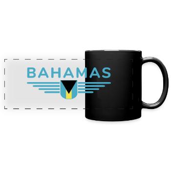 Bahamas Fans: Tropisches Design - Panorama-Tasse farbig - Schwarz - Vorne