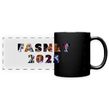 Rottweiler Fasnet 2025 - Panorama-Tasse farbig - Schwarz - Vorne