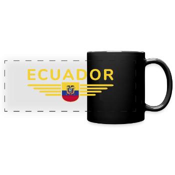 Ecuador Fans T-Shirt Design - Full Colour Panoramic Mug - black - Front