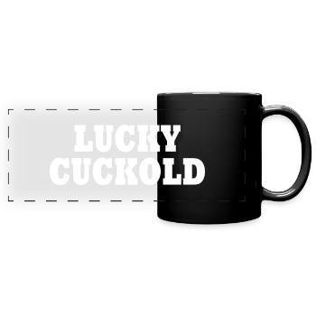 Lucky cuckold - Panorama-Tasse farbig - Schwarz - Vorne
