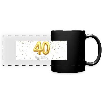 Mug 40e anniversaire - Mug panoramique uni - noir - Devant