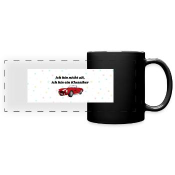 Geburtstags Tasse "Klassiker" - Panorama-Tasse farbig - Schwarz - Vorne