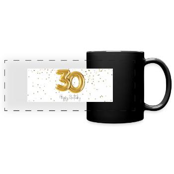 Mug for his 30th birthday - Full Colour Panoramic Mug - black - Front