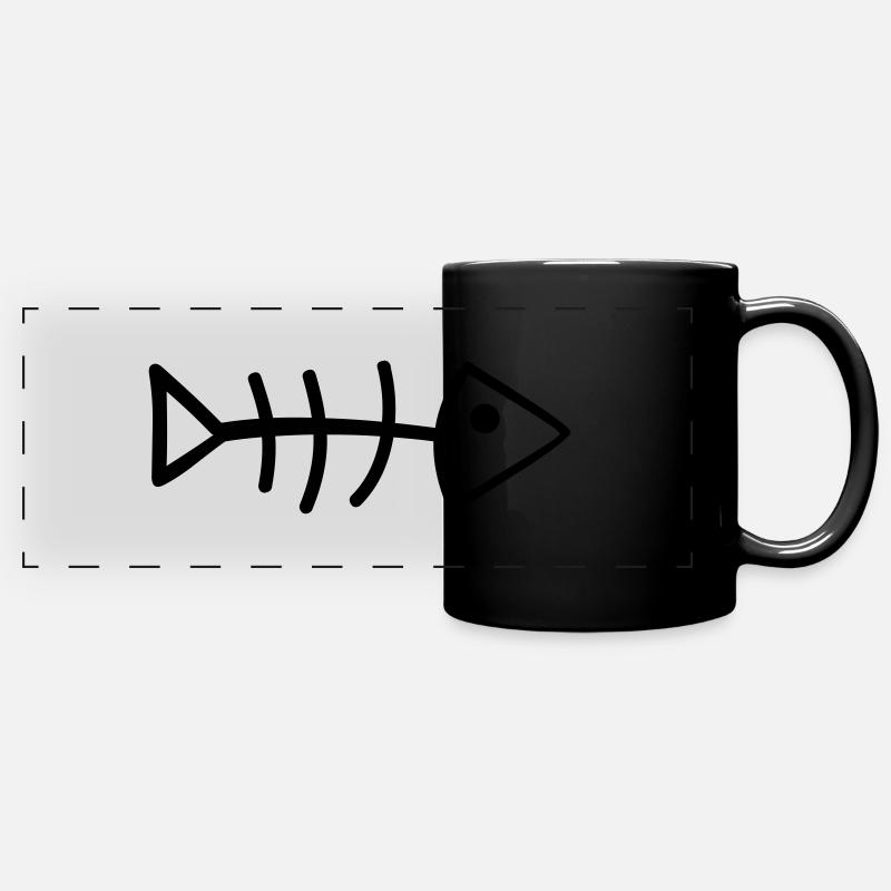 arête de poisson - Mug panoramique uni - noir