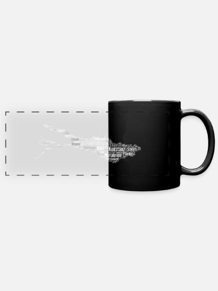 Bodensee | Wolke | Weiss - Panorama-Tasse farbig - Schwarz