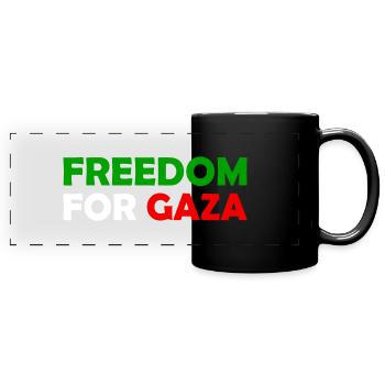 Freedom For Gaza - Palestine - Palestina Palästina - Full Colour Panoramic Mug - black - Front
