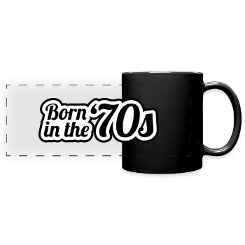 Né dans les années 70 - Mug panoramique uni - noir - Devant