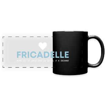 J’aime la fricadelle humour ch’ti et belge - Mug panoramique uni - noir - Devant