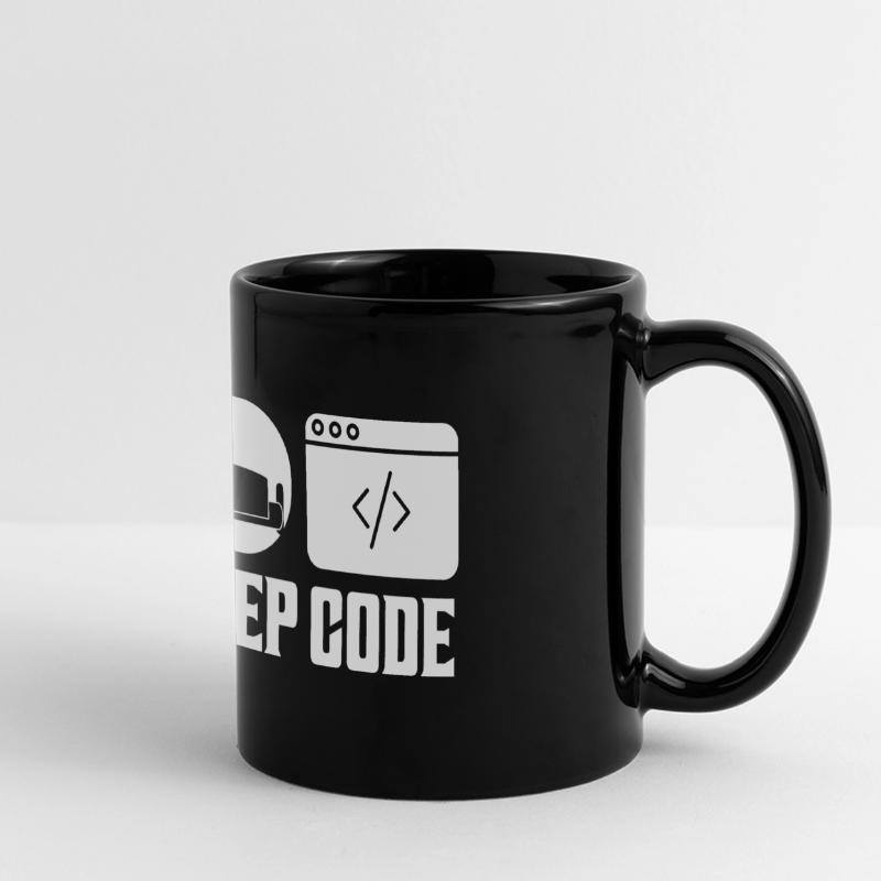 Codage logiciel Eat Sleep Code Mug panoramique uni