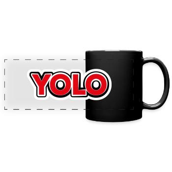 YOLO | You Only Live Once - Full Colour Panoramic Mug - black - Front