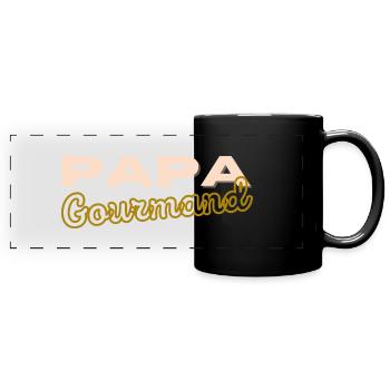 Papa Gourmand - Mug panoramique uni - noir - Devant