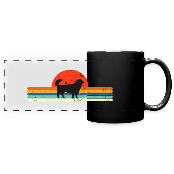 Vintage Hund Retro Sonnenbrille - Panorama-Tasse farbig - Schwarz - Vorne