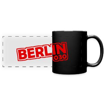 Berlin - 030 - Capitale - Allemagne - Indicatif régional - Mug panoramique uni - noir - Devant