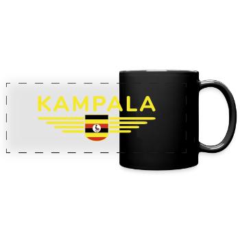 Kampala T-Shirt für Uganda-Fans - Panorama-Tasse farbig - Schwarz - Vorne