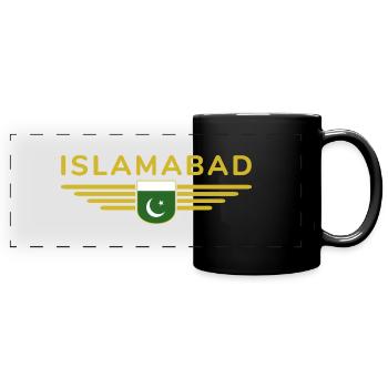 Islamabad Design – Style de la capitale - Mug panoramique uni - noir - Devant