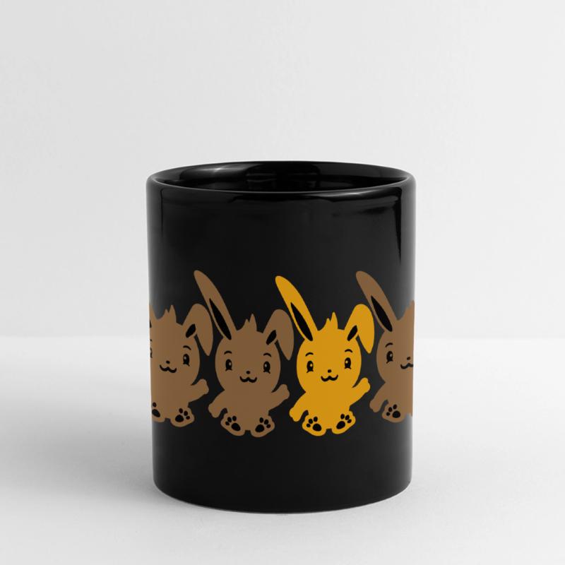4 Bunny Friends Différence Soyez différent Mug panoramique uni