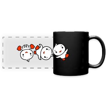 3 Vögel Chicks Breakdance Freunde Party tanzen fun - Panorama-Tasse farbig - Schwarz - Vorne