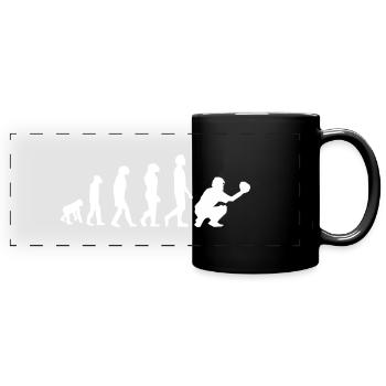 Evolution Baseball - Entwicklungslinie - Panorama-Tasse farbig - Schwarz - Vorne