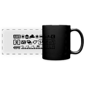 Digitalkamera-Icons - Panorama-Tasse farbig - Schwarz - Vorne