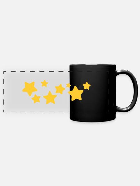 sterne 1 - Panorama-Tasse farbig - Schwarz
