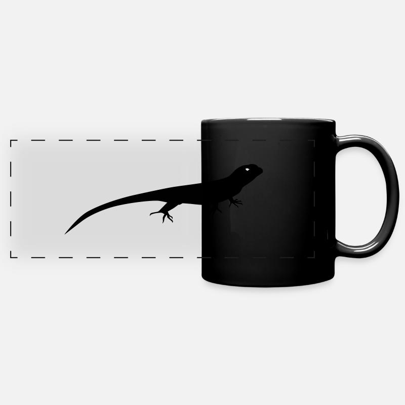 lézard - Mug panoramique uni - noir