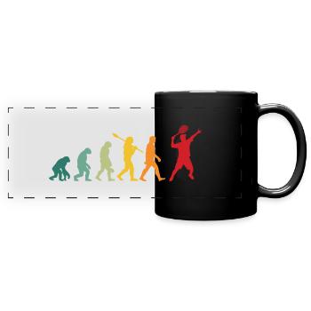Tennisspieler Entwicklung Mensch Affe Mann Tennis - Panorama-Tasse farbig - Schwarz - Vorne
