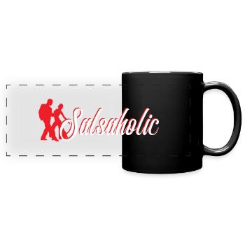 Salsaholic funny salsa dancer gift - Full Colour Panoramic Mug - black - Front