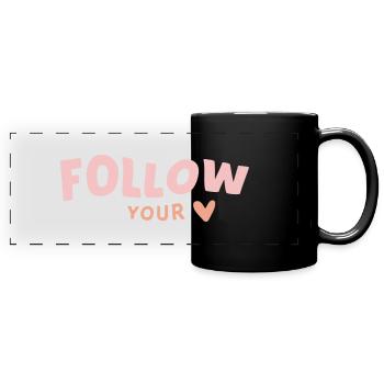 follow heart - Panorama-Tasse farbig - Schwarz - Vorne