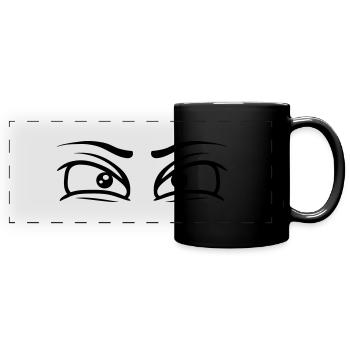 Eyes concentrated gaze - Full Colour Panoramic Mug - black - Front