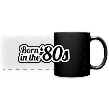 Né dans les années 80 - Mug panoramique uni - noir - Devant