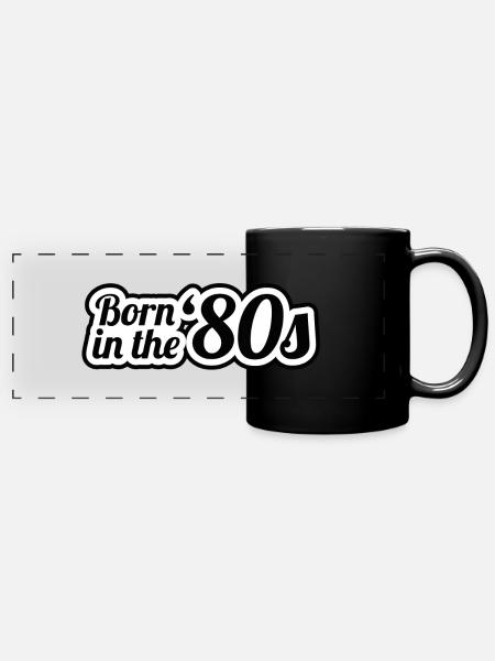 Né dans les années 80 - Mug panoramique uni - noir