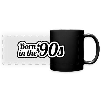 Né dans les années 90 - Mug panoramique uni - noir - Devant