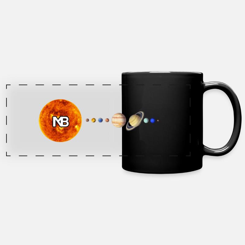 Solar system - Full Colour Panoramic Mug - black