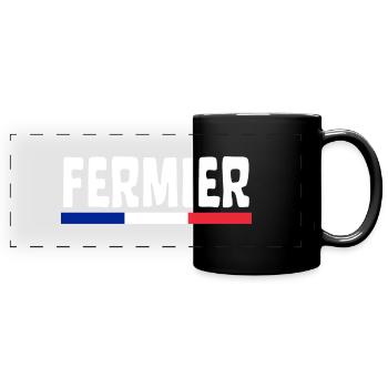 Fermier Français - Mug panoramique uni - noir - Devant