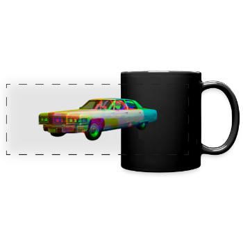 Voiture de l’espace colorée - Mug panoramique uni - noir - Devant