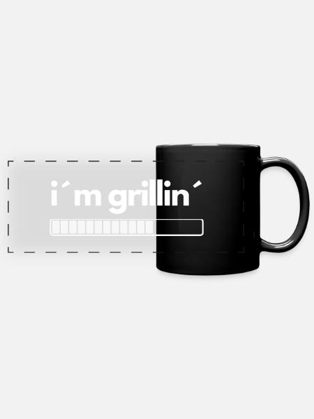 i m grillin - Panorama-Tasse farbig - Schwarz