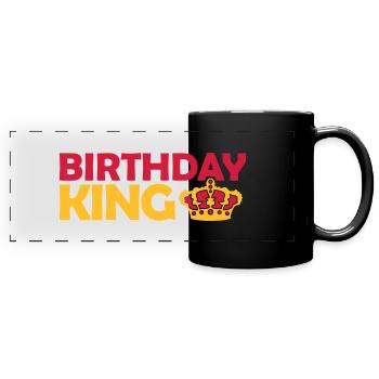 Birthday King Party Logo - Panorama-Tasse farbig - Schwarz - Vorne